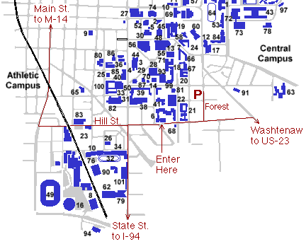 Map of U-M Central Campus